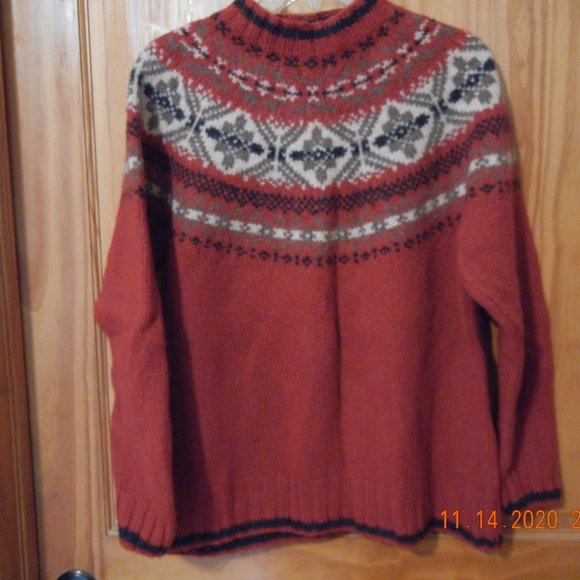 Vintage Fair Isle Ski Casual Work Sweater sz L (wsw27) - Picture 3 of 11